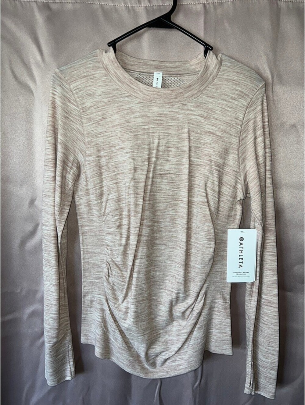 NWT Athleta Foresthill Ascent Top M Mocha Latte Heather